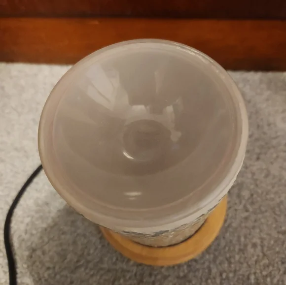 Pink Zebra Silver Shimmer Light with Wooden Base - Picture 2 of 2